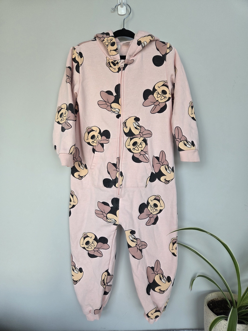 H&M Pink Minnie Mouse Zip Hoodie Onesie